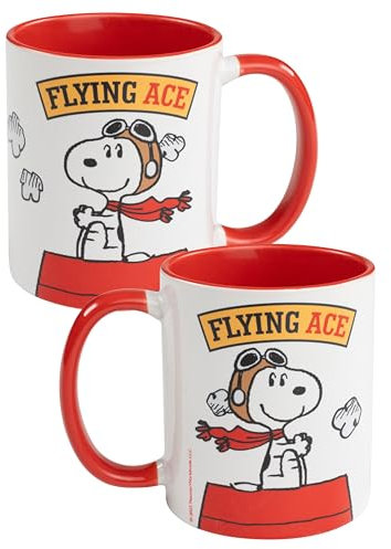 United Labels The Peanuts Snoopy Mug - Flying Ace Coffee Mug Mug Ceramic Coffee Mug 320 ml Red/White