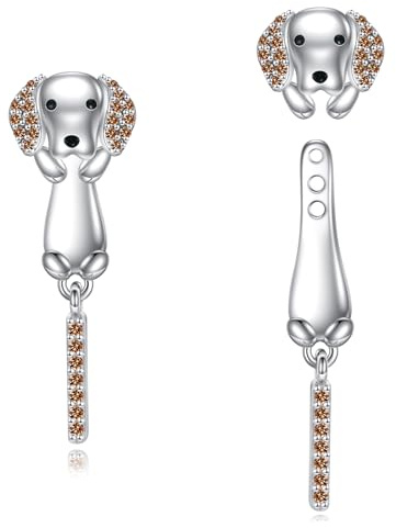 YONFQE Dackel Mantel Ohrringe S925 Sterling Silber Dackel Ohrringe Dackel Schmuck Geschenk für Damen