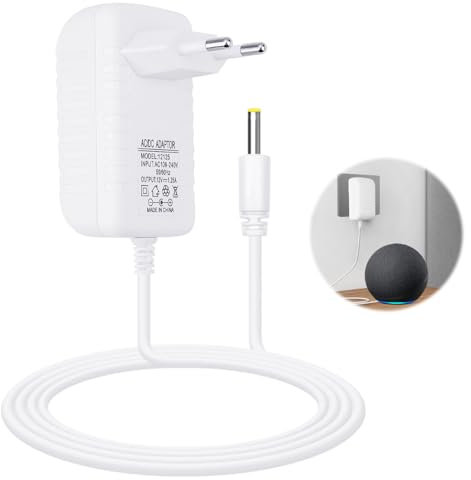 15W Echo Power Supply Compatible con Amazon Echo Dot (3rd 4th 5th Gen) Echo Show 5 1.ª y 2.ª Gen, Echo Spot, Echo Pop, Fire TV Cube Cable de alimentación 12V Charger Cable 2M/6.56ft