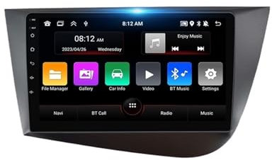Reproductor de Radio for Coche Android Carplay Compatible con Seat Leon MK2 2005-2012, Sistema estéreo con Pantalla de Coche 2 DIN(SE05M95S-A)