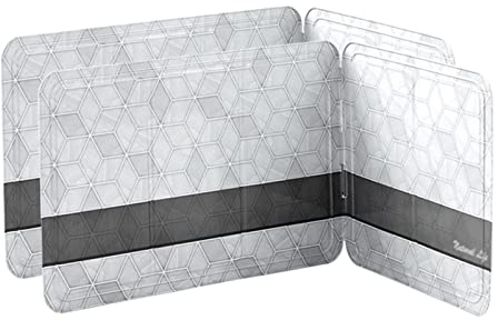 PXAMORTEL Fett-Spritzschutz für Herd, Falten Funktion Herd Spritzschutz Splatter Schild Aluminium Folie Grau for Kochen(2 Pieces)