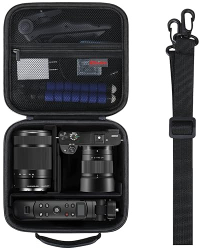 Elonbo Case for Sony Alpha 6700/A6400/A6100/ZV-E10K/E10 II/E1 Camera, Black | Sony Alpha a6300/ a6400/ a6500/ a6600/ 7 IV/A7 III Mirrorless Camera Carrying Case, Lens Accessories Hard Travel Storage Bag