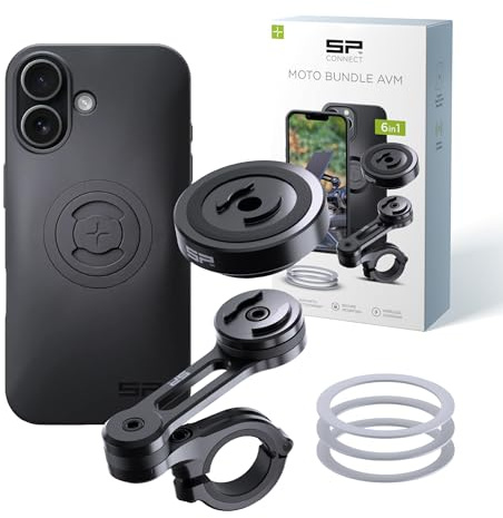 SP CONNECT Moto Bundle mit Anti Vibration Module | SPC+ | kompatibel mit iPhone 17 | Handyhalter für Motorrad Bike Moped Roller | Gadget Halterung für Navi