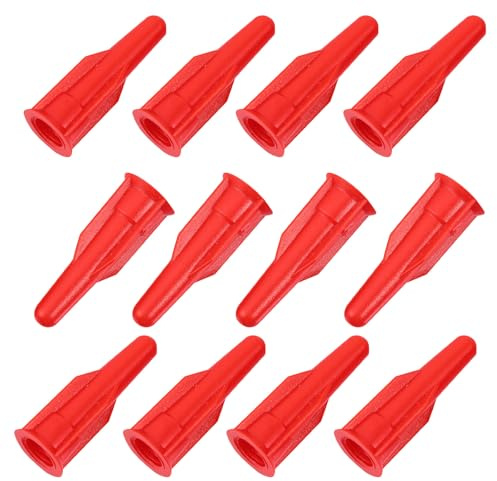 HOLIDYOYO 20 Pièces Embouts de Calfeutrage Durables avec Bouchons Vissables Réutilisables pour Tubes de Mastic Protection Anti-séchage pour Prolonger la Durée de Vie Colle Kit Blanc et Rouge