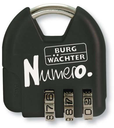 Burg-Wächter Praktisches Zahlen-Vorhangschloss, 4,5 mm Bügelstärke, 3 Zahlenrollen, Numero 70 50 SB