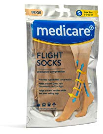 Medicare Flight Sock, Size L, Beige