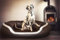 tierlando® Pepper Orthopädisches Hundesofa in Kunstleder | 13cm mächtige Matratze VISCO | (Braun 160cm XXL | Anti-Haar | Formstabil