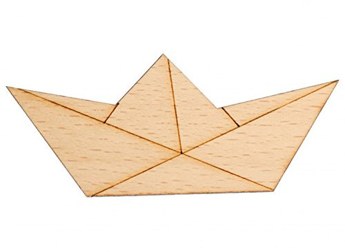 Miniblings Papierschiff Brosche Pin Meer Schiff Boot Abstrakt Origami Holz - Handmade Modeschmuck I Anstecknadel Button Pins
