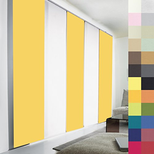 Sun World Schiebegardinen nach Maß, hochqualitative Wertarbeit, alle Größen verfügbar, Maßanfertigung, Schiebevorhang, Raumteiler, Flächenvorhang, Blickdicht (237cm Höhe x 80cm Breite/Light Orange)