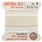 Griffin 100% Natural Silk Beading Cord String Thread - White - 2 metres with one Needle - Size 0.60mm