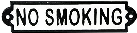 Rolson No Smoking Sign, Gußeisen, schwarz/weiß, 1 x 25 x 10 cm