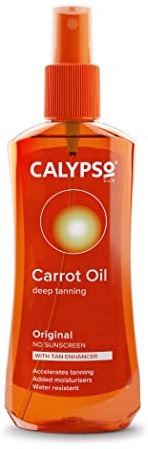 Calypso Huile de carotte originale | Sans SPF | Accélère le bronzage | Pas d'autobronzant | 200 ml