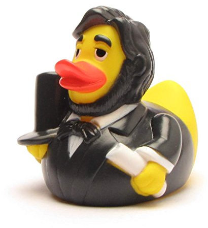Abraham Lincoln Badeenten I Quietscheente I DUCKSHOP I L: 9 cm