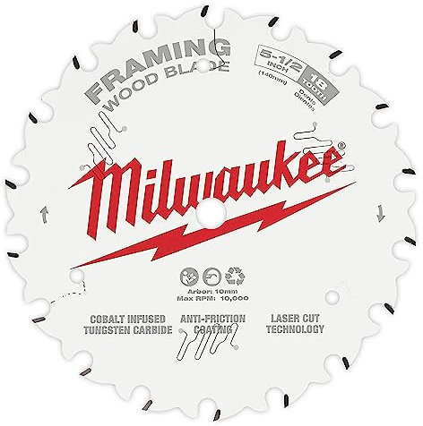 Milwaukee 48-40-0520 5-1/2-Inch 18-Tpi Carbide Framing Circular Saw Blade