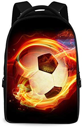 Showudesigns Soccer Print School Bag High School Girls Boys Large Capacity Bookbags for College Students Laptop Backpack Lightweight Women Men Business Travel Daypack