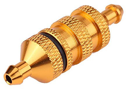 Dilwe RC Car Oil Fuel Filter, Alloy Aluminum RC Oil Nitro Fuel Filter Compatible with 1/8 1/10 Scale RC Model Car(Gold) Model Car Accessories