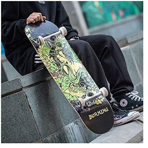 Lgan Skateboard Komplettboard, 31x8in Ahorn E Longboard，Erwachsene Jugendliche Skateboard Deck，Straße Penny Board (Color : DD)