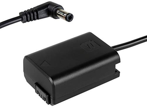 DC-Coupler Kompatibel mit Sony NP-FW50 Akku-Dummy für permanente Stromversorgung über z.B. V-Mount Akku