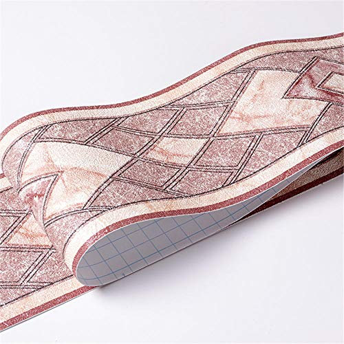 Peel and Stick Wallpaper Border Self-Adhesive Wall Border Sticker Home Ceiling Decorative Border for Bathroom Living Room Kitchen Rose Gold Modern 10.5cm X 500cm