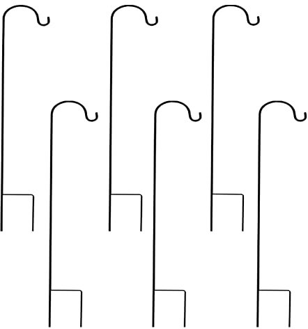 Garten Schäferhaken Laternenstab - 6 Stück 120cm Gartenstab Höhenverstellbar Rankstab, Garten Befestigungshaken,für Vogelkäfige, Solarleuchten, Laternen, Hochzeiten, Pflanzkörbe, Blumenkörbe usw