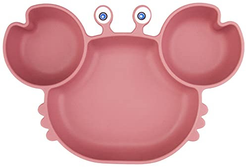 Baby Teller Schüssel Mini Silikon Platte für Baby Kleinkinder und Kinder Tragbar Teller Baby rutschfest Babyteller Saugen Abwaschbar für Spülmaschine, Mikrowelle