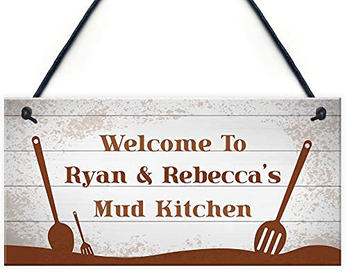 RED OCEAN MUD KITCHEN Sign PERSONALISED Playroom Playhouse Garden Shed Sign