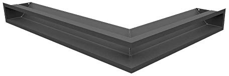 KRATKI Lüftungsgitter Luft 766 x 547 x 90 mm Graphit Eck Links Kamingitter | 45° Luftauslass, für Kaminbelüftung. Für moderne Innenräume, für Warmluftverteilung