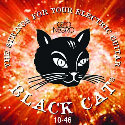 Juego de cuerdas para guitarra eléctrica Black Cat by Gato Negro 10-46. Fabricado artesanalmente en España desde 1868