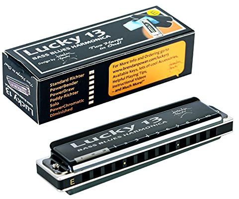East top Lucky 13 Bass Plus Blues Harmonica 13 Holes Diatonic Harp Mouth Organ Professional Richter harmonica E key for Adults