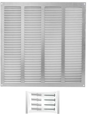 H&C VENT Galvanized Steel 400 x 400 mm Ventilation Grille │ Metal Vent Cover Insect Protection │ Extractor Air Vents Covers Inside Outside │ Duct Pipe Grilles For External Internal Wall Door Window