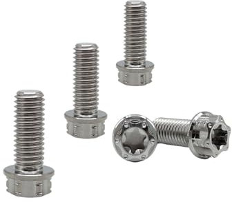 RISON Titanium Bolzen M10x1.5x25mm Titanschrauben Torx Bremssattelschrauben für Motorräder Sechskantkopf Dual Drive Titanlegierungurfarbe Titan Flanschschraube 5 Stück