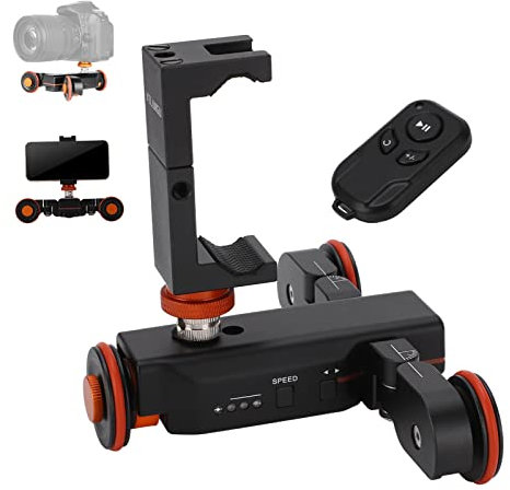 Camera Slider per Fotocamera Elettrica, Carrello per Fotocamera Professionale Carrello Elettrico Motorizzato per Binario Elettrico per Auto a 3 Velocità con Clip per Telefono con