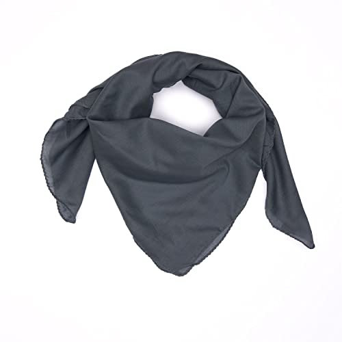 Baumwolltuch Schal Kopftuch Damen Herren Unisex Bandana Halstuch Accessoire Multifunktionstuchviele Atmungsaktiv und Weich Gesichtsschutz für Herbst und Winter Farben 100x100 cm (Grau)