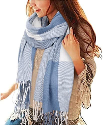 Yuson Girl Schal Damen Oversized Kariert Kaschmir Schal Lange Winterschal Tartan Deckenschal Plaid Weich Wraps Groß Karo Fransen Schals Warm Flauschig für Herbst Winter