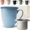 KIVY Taza de té grande con tapa y colador [650 ml] XXL Taza grande – Taza grande – Taza de té grande – Tazas de té – Taza de té con tapa – Taza de té con colador – Taza grande – Taza de té con tapa