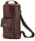 Crazy Horse Leder Retro Crossbody Tasche Nische Mode Trend Zylinder Tasche Leder Cross-Shoulder Bag Brusttasche für Herren, braun, Large
