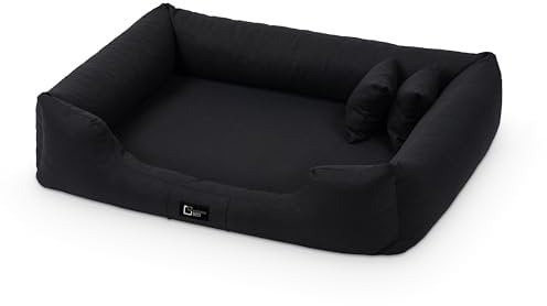 exclusive BED Orthopädisches Hundebett Bruno Grosse Mittelgroße Kleine Hunde - Hundekissen Hundematte aus Aura-Stoff - Memory Foam Kuschelig Langlebig Abriebfest Reißfest (XL, Schwarz)