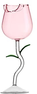 LIBOOI Verre à vin rose, 150 ml, verres à cocktail romantiques, verres à vin rouge, verres à vin rouge, verres transparents pour mariage, Saint-Valentin, fête, anniversaire, rose