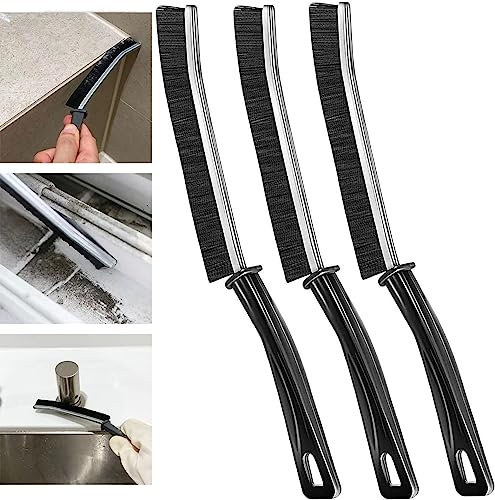 Spazzola di pulizia spaccata, Spazzola di pulizia spaccata del bagno, Spazzole di pulizia manuale della barra della finestra, Design ergonomico della maniglia, Adatto per cucina e bagno (3 Confezione)