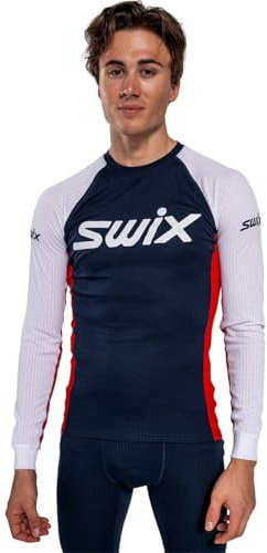 Swix Herren Racex Classic Lightweight Quick-Drying Stretch Slim Fit Long Sleeve Baselayer Top Baselayer-Unterwäsche (1er Pack)