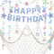 ZERODECO Meerjungfrau Geburtstag Dekorationen - Irisierende Girlande, Happy Birthday Banner und Fischnetz für Thema Piraten Nautische Party
