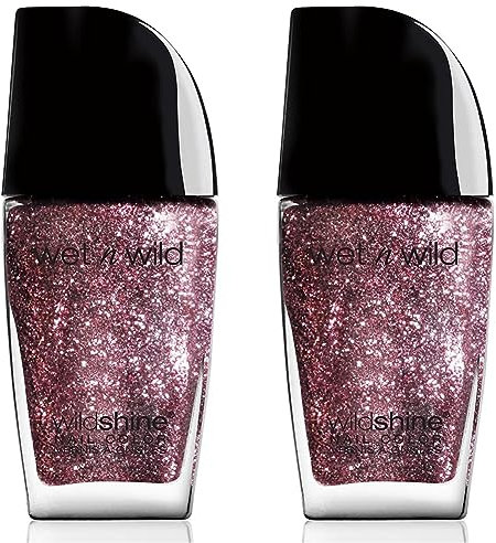 Wet 'n' Wild, Wild Shine Nail Color, Nagellack ohne Formaldehyd, Toluol und Phthalate, langanhaltende Formel die schnell trocknet, Sparked (Packung mit 2)