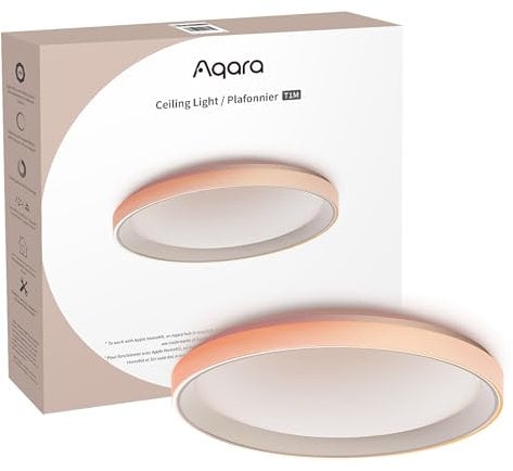 Aqara LED-Deckenleuchte T1M, Erfordert Zigbee 3.0 Hub, RGB+IC mit Farbverlaufseffekten und 16 Millionen Farben, 40W 3450lm, 2700-6500K, Unterstützt HomeKit, Alexa, Google, Matter over Bridge