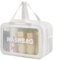 SZDPC Grande Trousse de Toilette pour Femme et Homme, Trousse de Toilette de Voyage avec Poignée de Transport, Sac de Douche Translucide Mat, Trousse de Toilette à 2 Compartiments