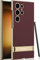 SOUTEM per Samsung Galaxy S23 Ultra Custodia Pelle Vegana con 4 Modalità Cavalletto Regolabile, Sottile Flessibile Morbida Presa Lusso Vegan Sottile Antiurto Cover per Samsung S23 Ultra(Rosso)