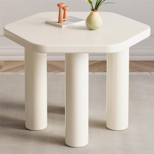 JHKZUDG Sechseckiger Esstisch, Kleiner Küchentisch,Weißer Esstisch,Für Wohnung, Moderner Esstisch Für Esszimmer, Wohnzimmer, Küche