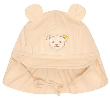 Steiff Baby Mädchen Sonnenhut, Luftige Mütze aus Baumwolle mit Nackenschutz zum Binden, Braun (Mojave Desert), 43