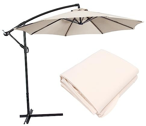 BESPORTBLE UV Protection Umbrella Canopy Large Outdoor Parasol Sun Rain Shelter for Beach Garden Courtyard Portable Sunshade (Beige)