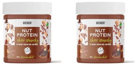 Weider Nut Protein Crunchy Choco - pâte à tartiner au chocolat – avec morceaux de noisettes croquants (Lot de 2)