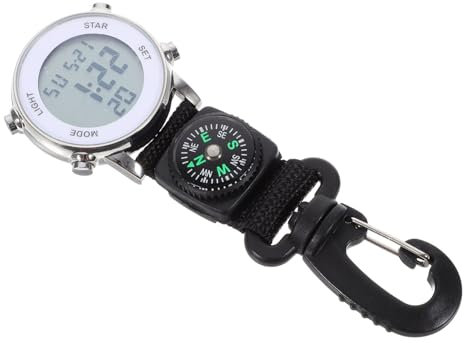 YARNOW Digital Uhr Outdoor 4 Stück Multifunktions Wanduhr Elektronische Uhren Rucksack Klickschneller Rucksack Aufhängeöse Clip on Uhr Für Männer Hängende Taschenuhr Elektronische Taschenuhr